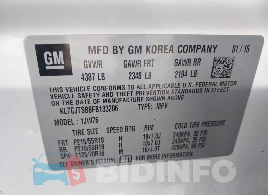 KL7CJTSB8FB133206 Photo# 9