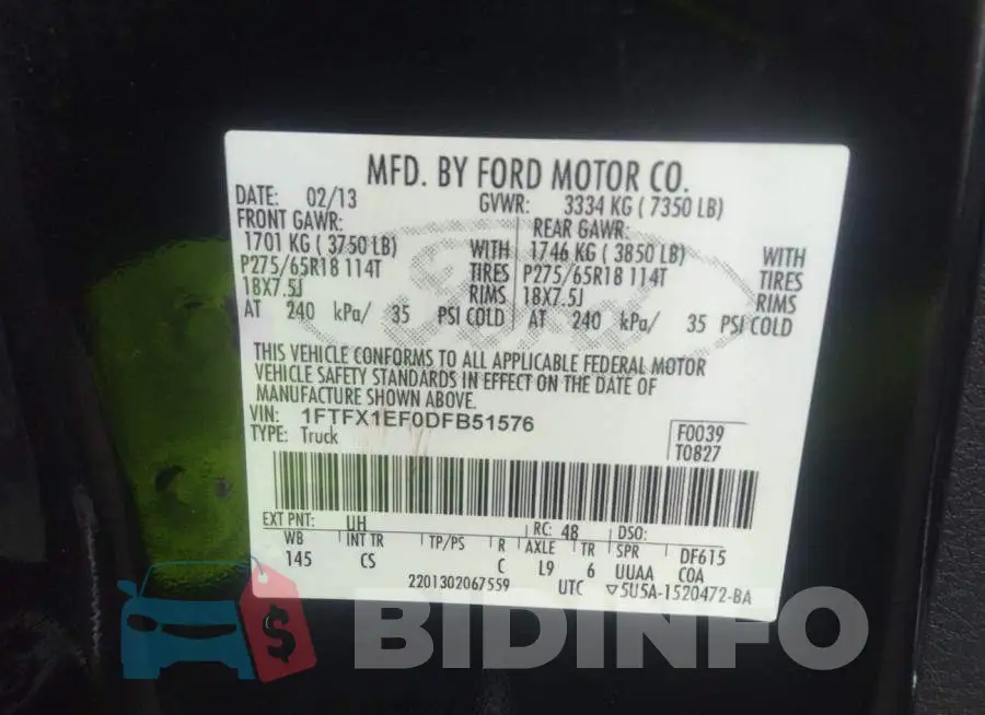 1FTFX1EF0DFB51576 Photo# 9