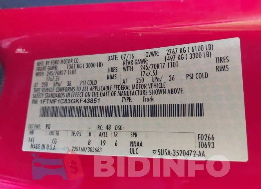 1FTMF1C83GKF43851 Photo# 9