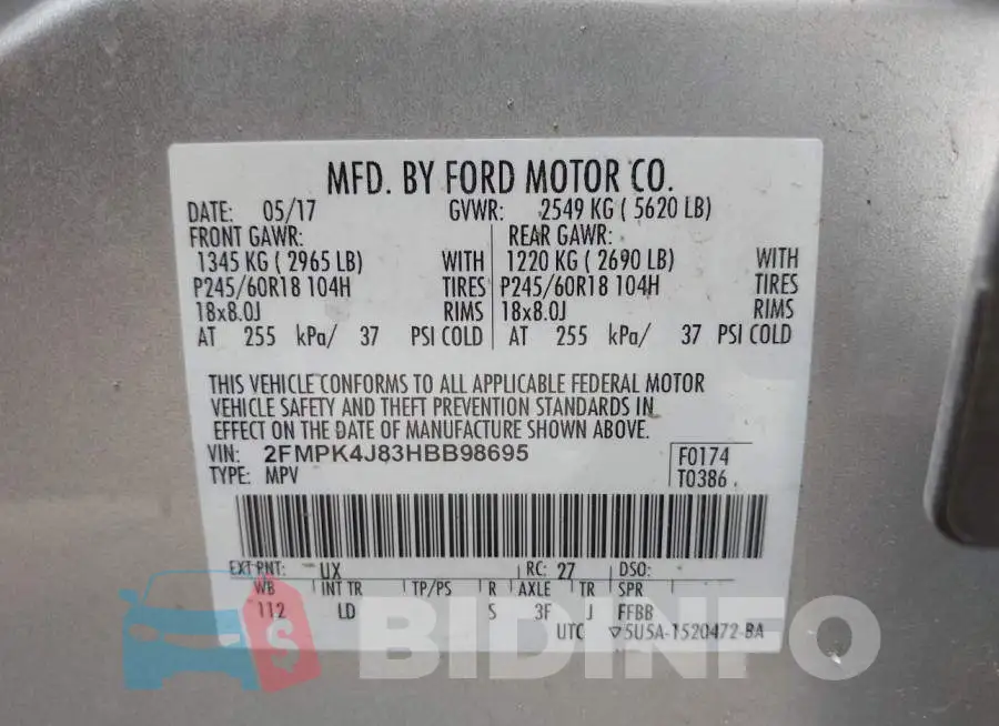 2FMPK4J83HBB98695 Photo# 9