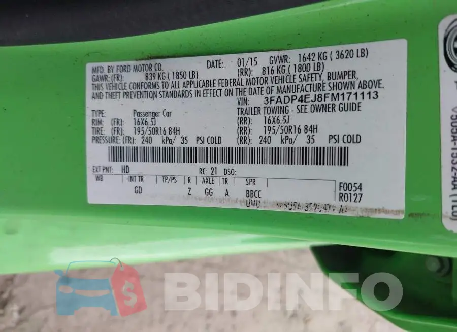 3FADP4EJ8FM171113 Photo# 9