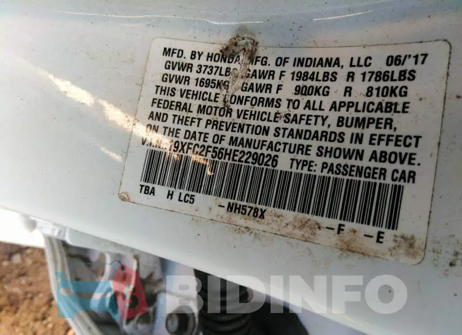 19XFC2F56HE229026 Photo# 9