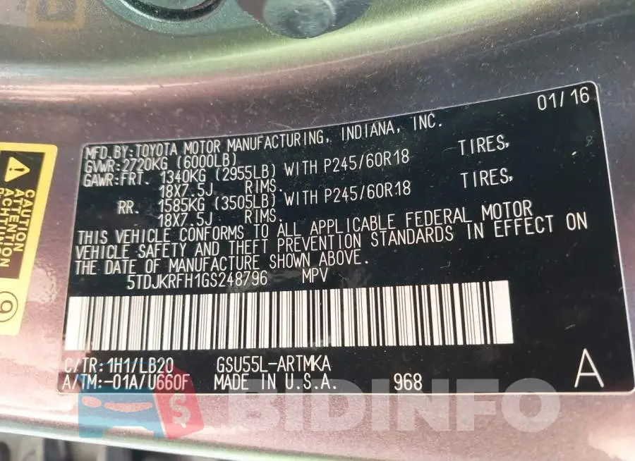 5TDJKRFH1GS248796 Photo# 9