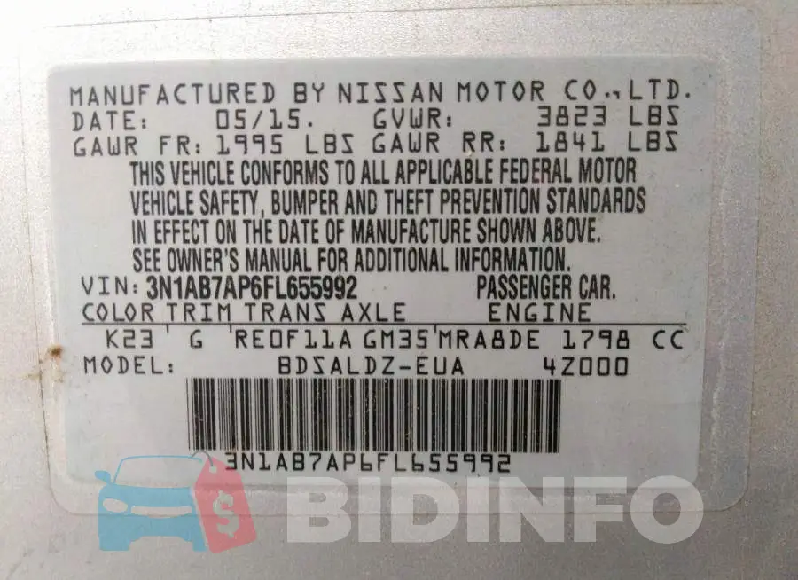 3N1AB7AP6FL655992 Photo# 9