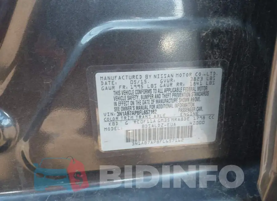 3N1AB7AP8FL657162 Photo# 9