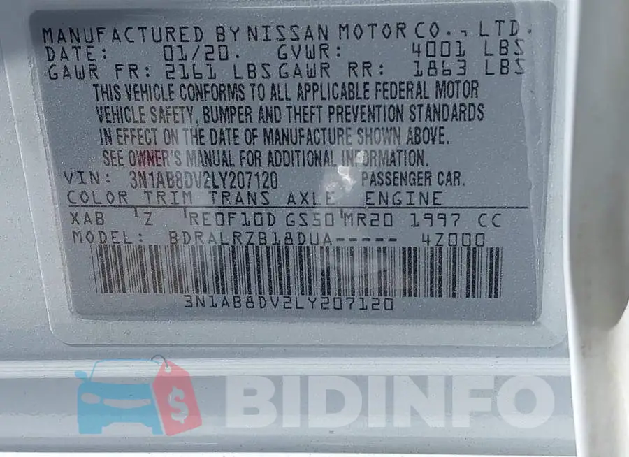 3N1AB8DV2LY207120 Photo# 9