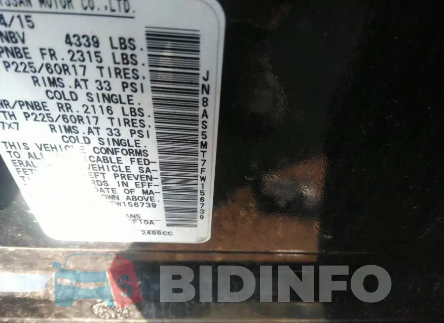 JN8AS5MT7FW156739 Photo# 9