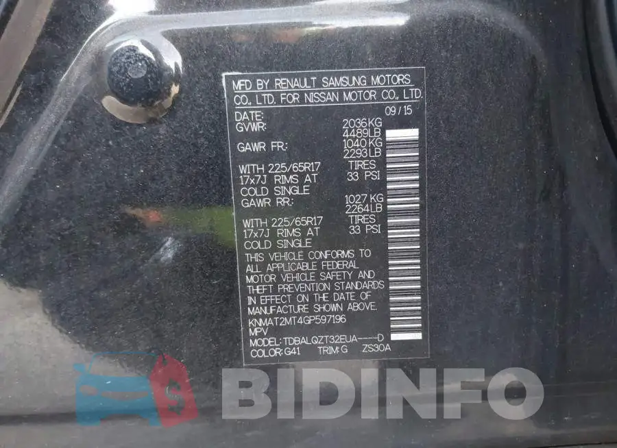 KNMAT2MT4GP597196 Photo# 9