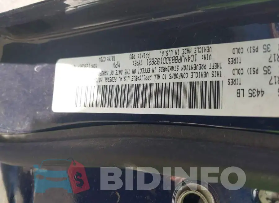 1C4NJPBB3DD193821 Photo# 9