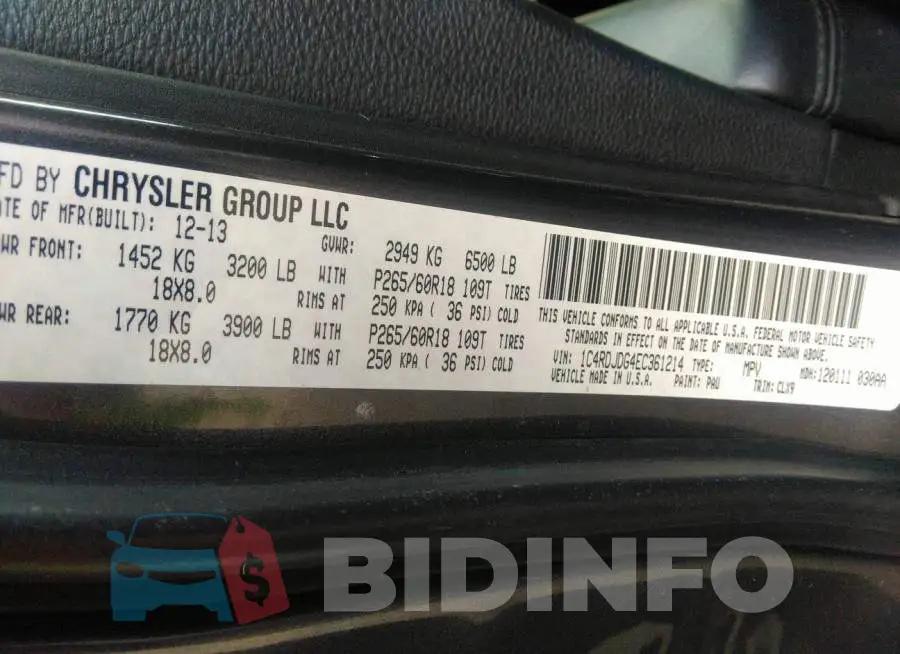 1C4RDJDG4EC361214 Photo# 9