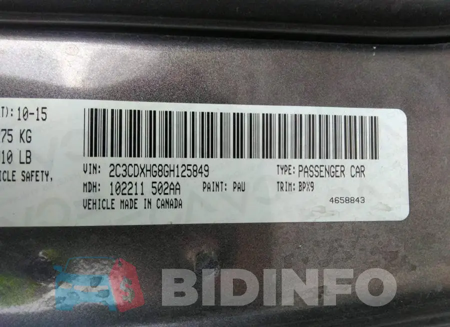 2C3CDXHG8GH125849 Photo# 9