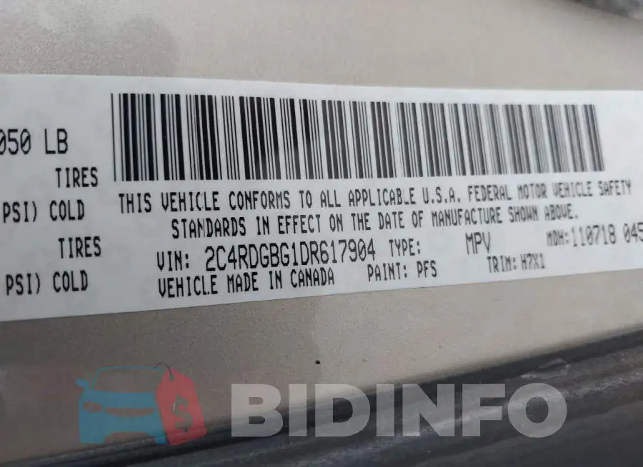 2C4RDGBG1DR617904 Photo# 9