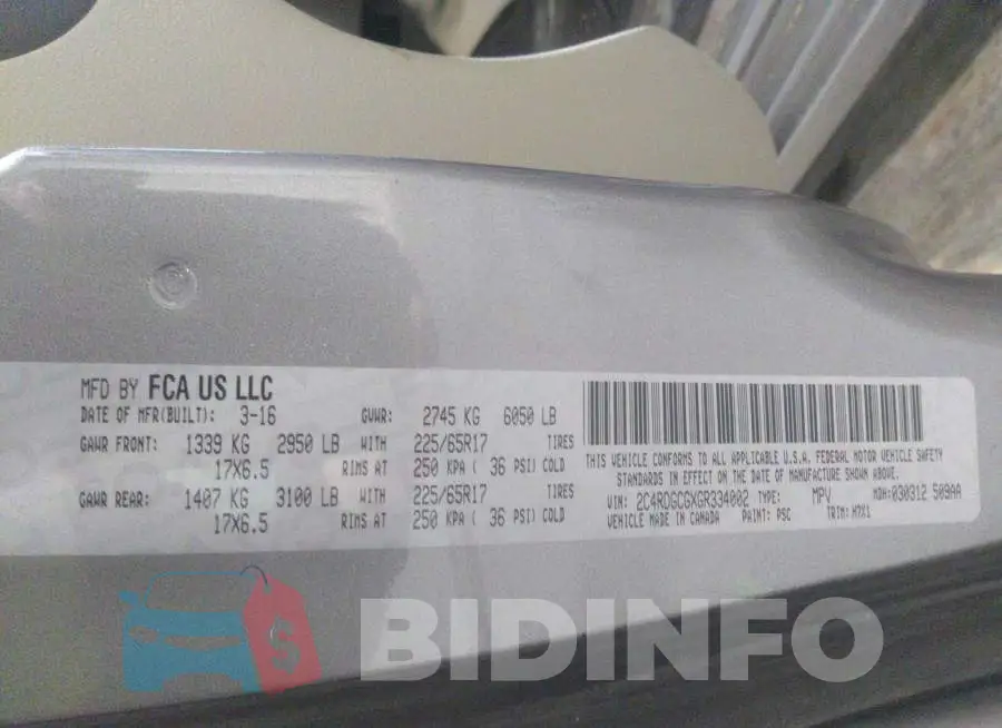 2C4RDGCGXGR334002 Photo# 9