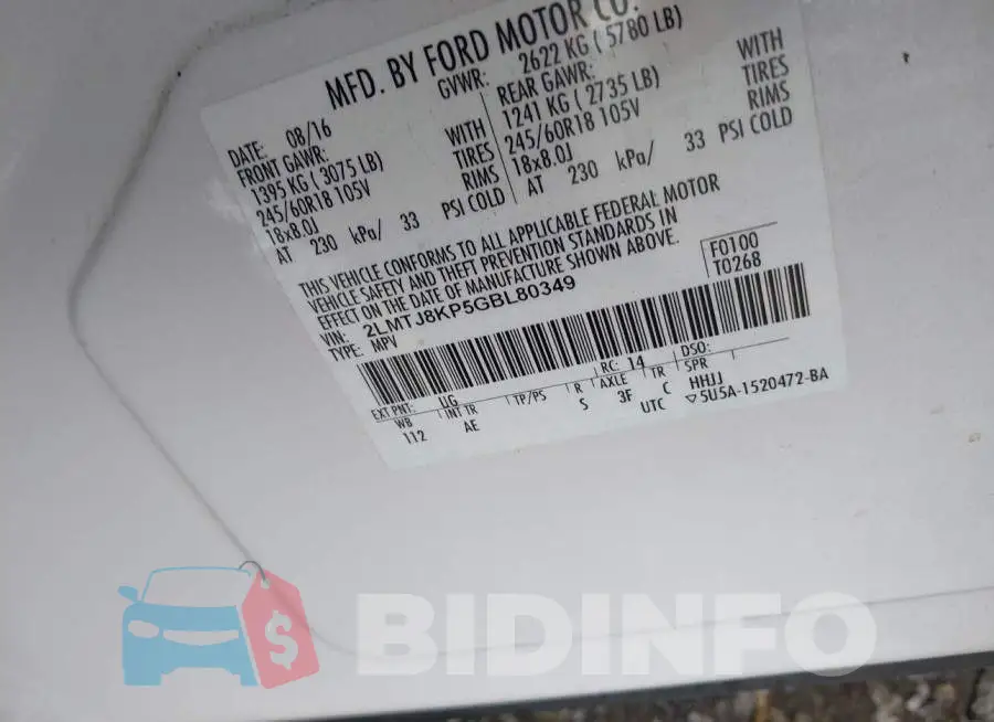 2LMTJ8KP5GBL80349 Photo# 9