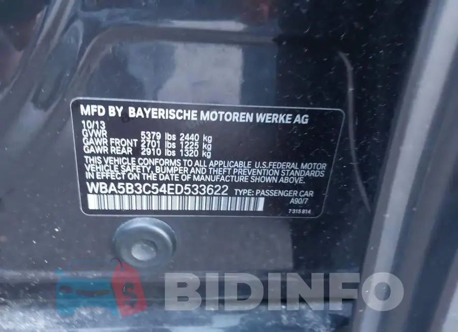 WBA5B3C54ED533622 Photo# 9