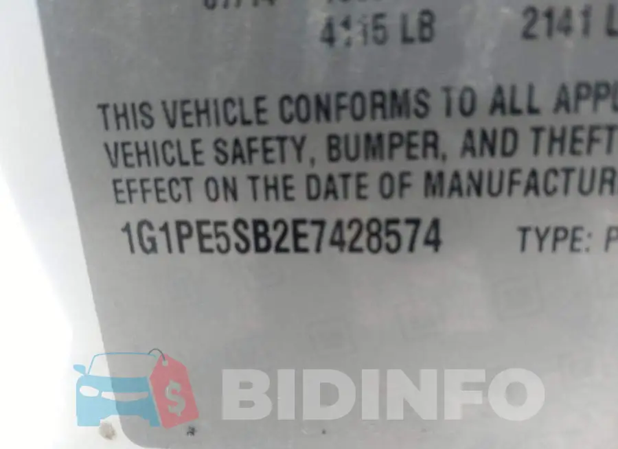1G1PE5SB2E7428574 Photo# 9