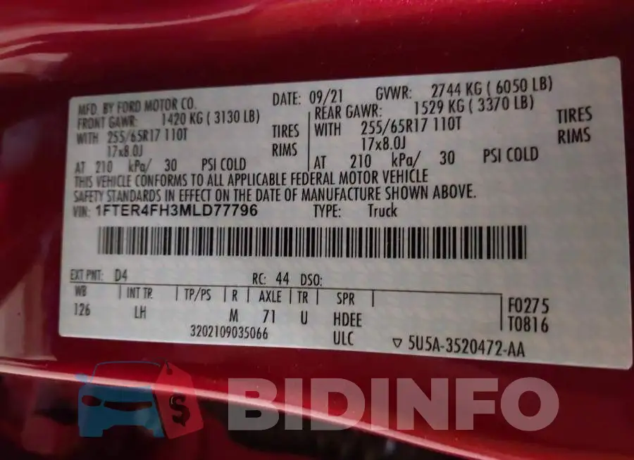 1FTER4FH3MLD77796 Photo# 9