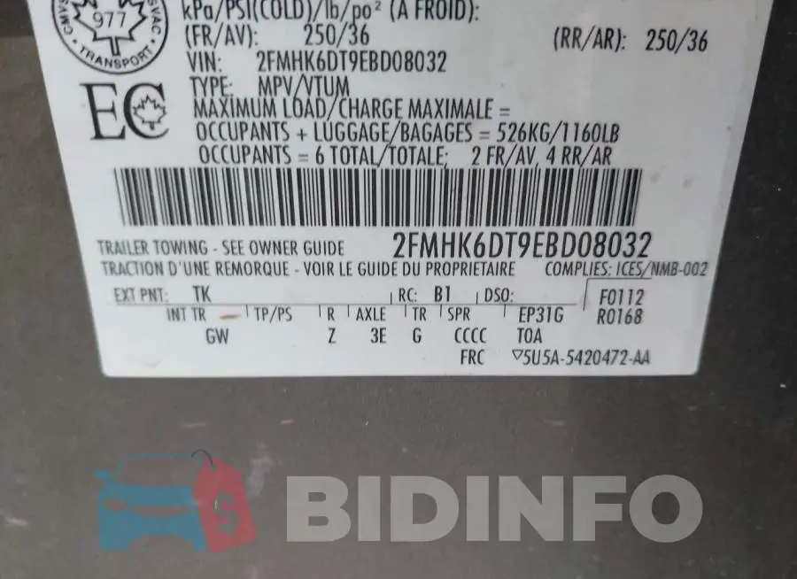 2FMHK6DT9EBD08032 Photo# 9