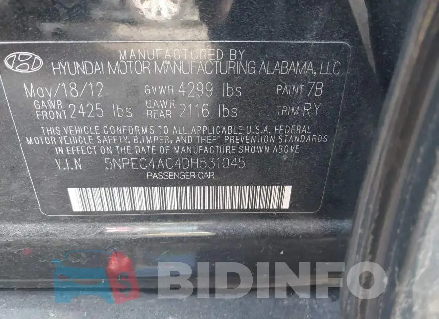 5NPEC4AC4DH531045 Photo# 9