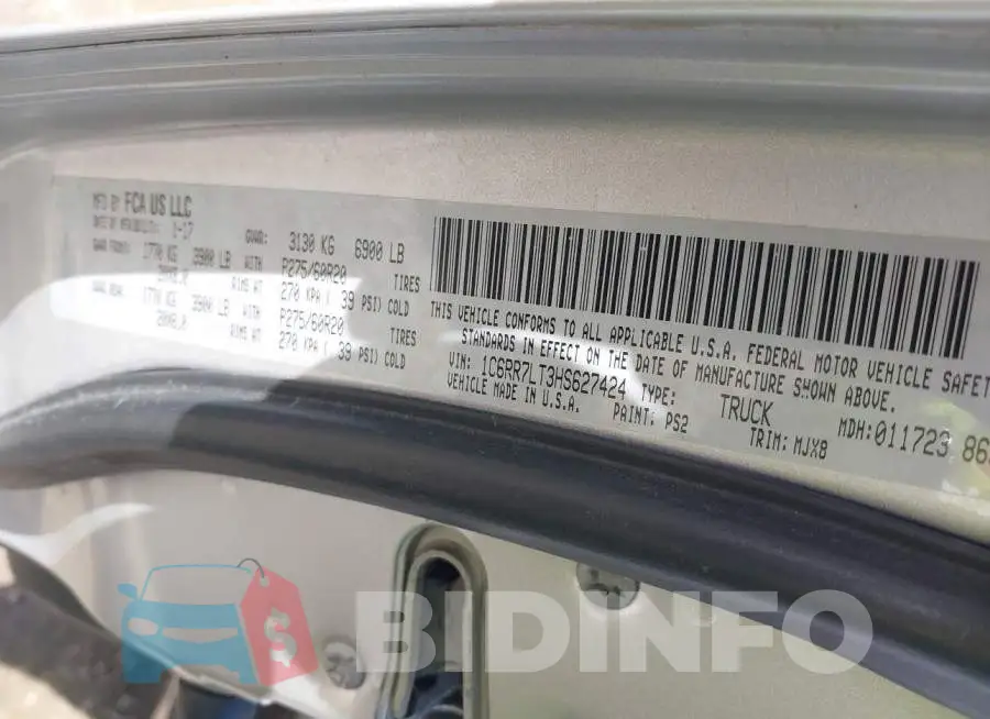 1C6RR7LT3HS627424 Photo# 9