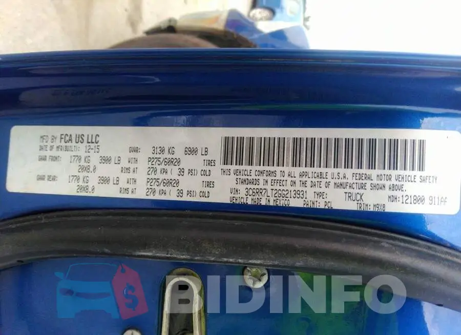 3C6RR7LT2GG213931 Photo# 9