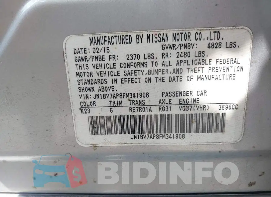 JN1BV7AP8FM341908 Photo# 9