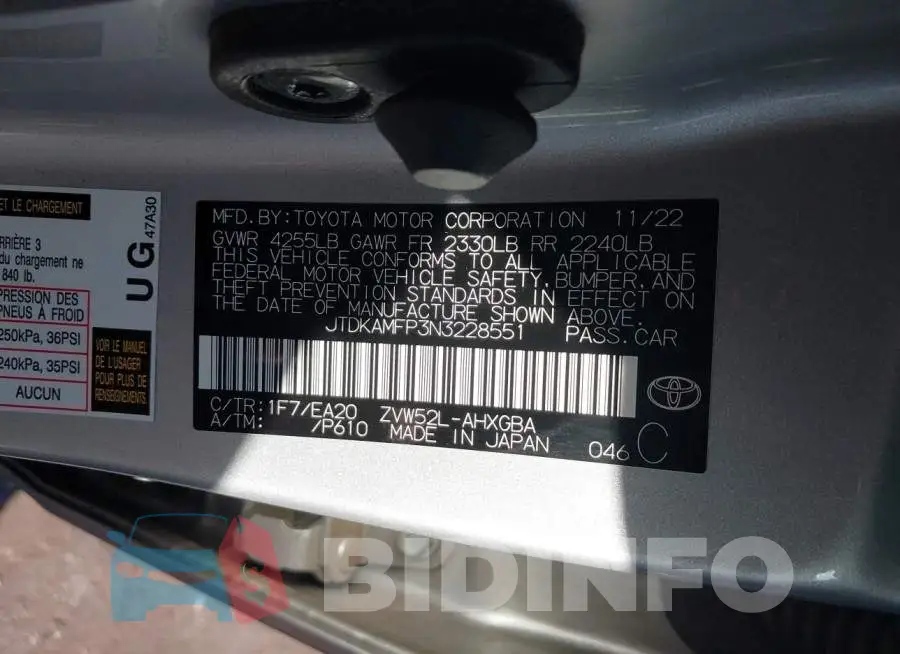 JTDKAMFP3N3228551 Photo# 9