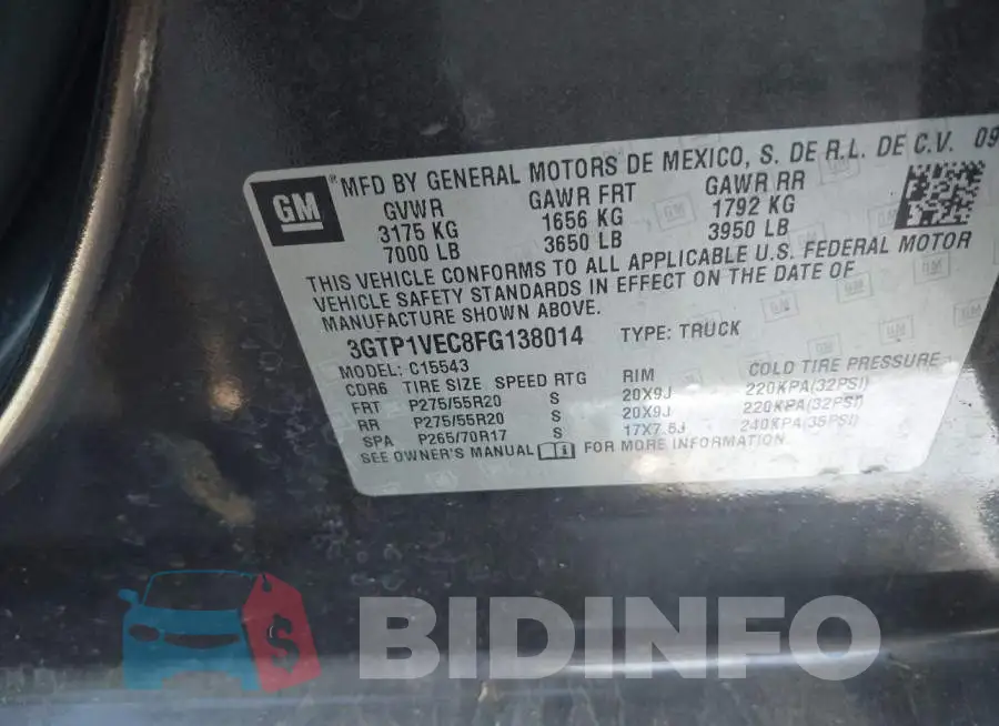 3GTP1VEC8FG138014 Photo# 9