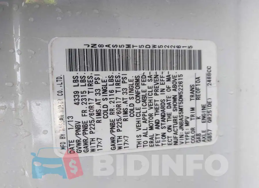 JN8AS5MT5DW522615 Photo# 9