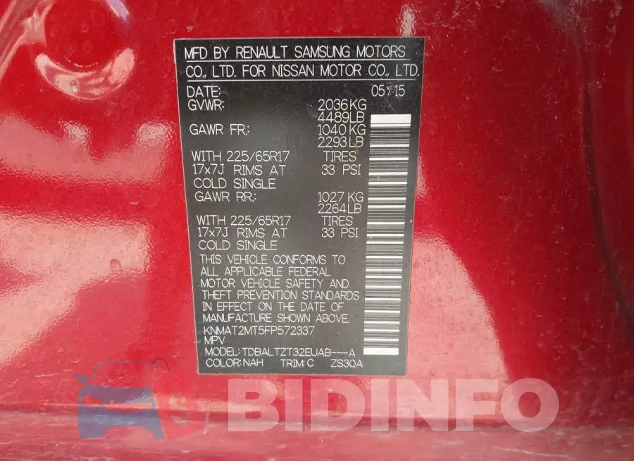 KNMAT2MT5FP572337 Photo# 9