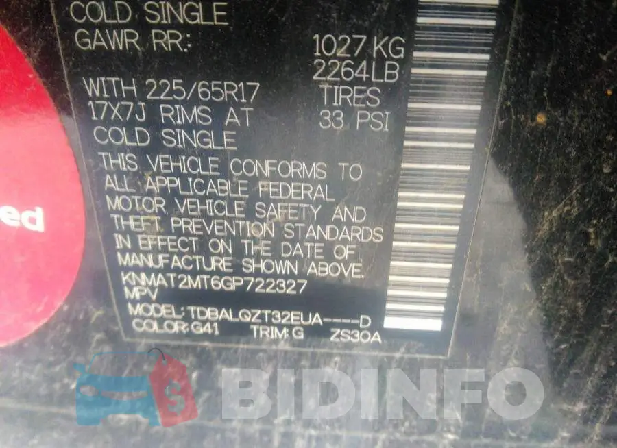 KNMAT2MT6GP722327 Photo# 9