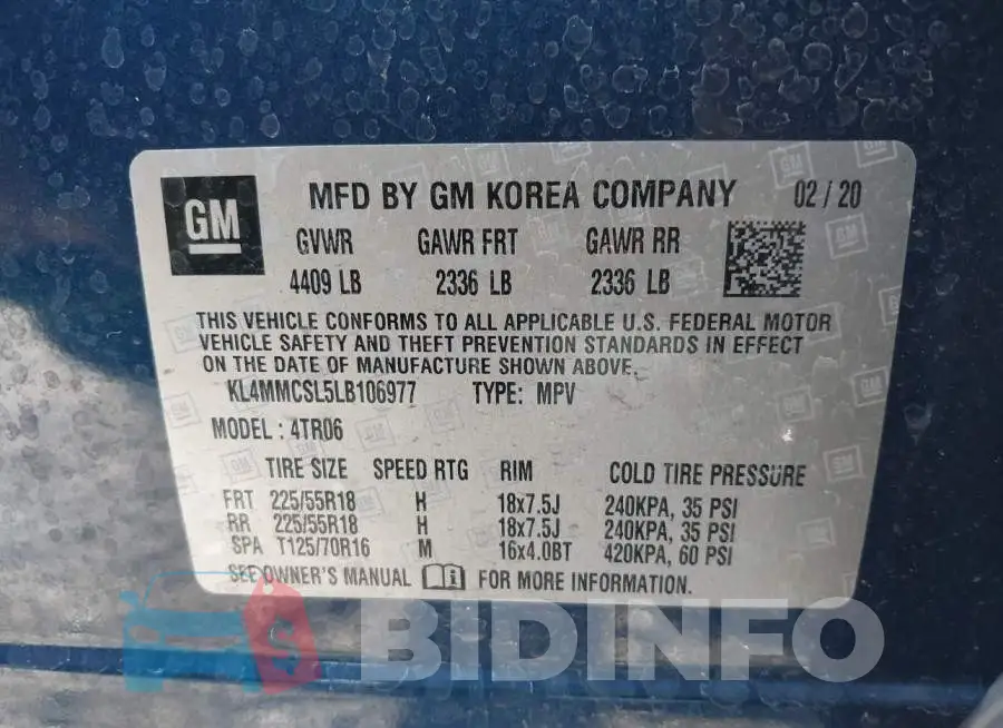 KL4MMCSL5LB106977 Photo# 9