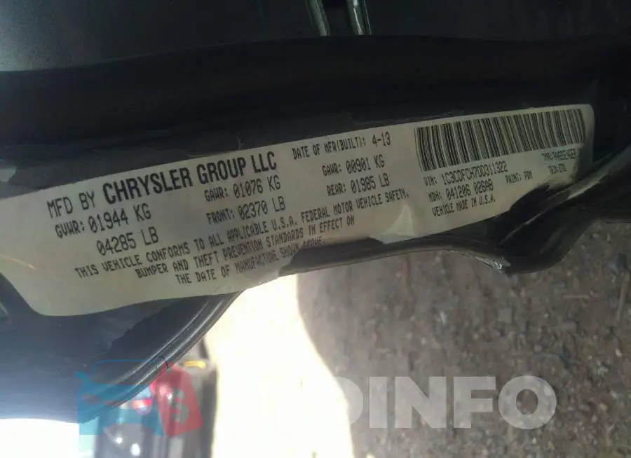 1C3CDFCH7DD311322 Photo# 9