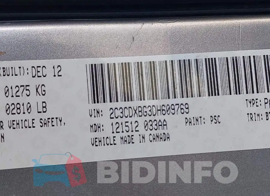 2C3CDXBG3DH609769 Photo# 9