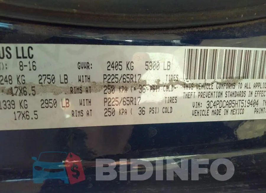3C4PDCAB5HT519404 Photo# 9