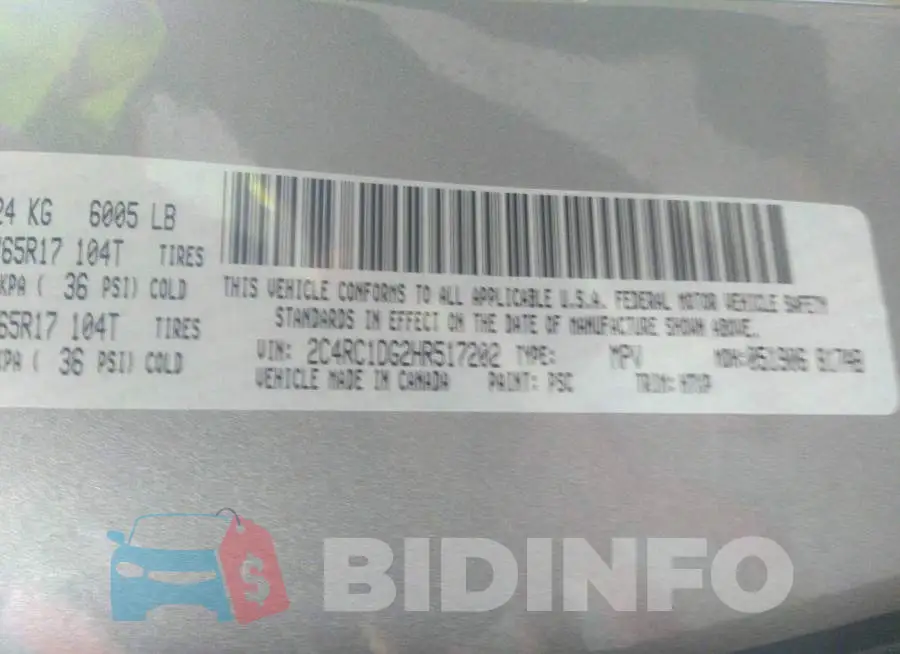2C4RC1DG2HR517202 Photo# 9