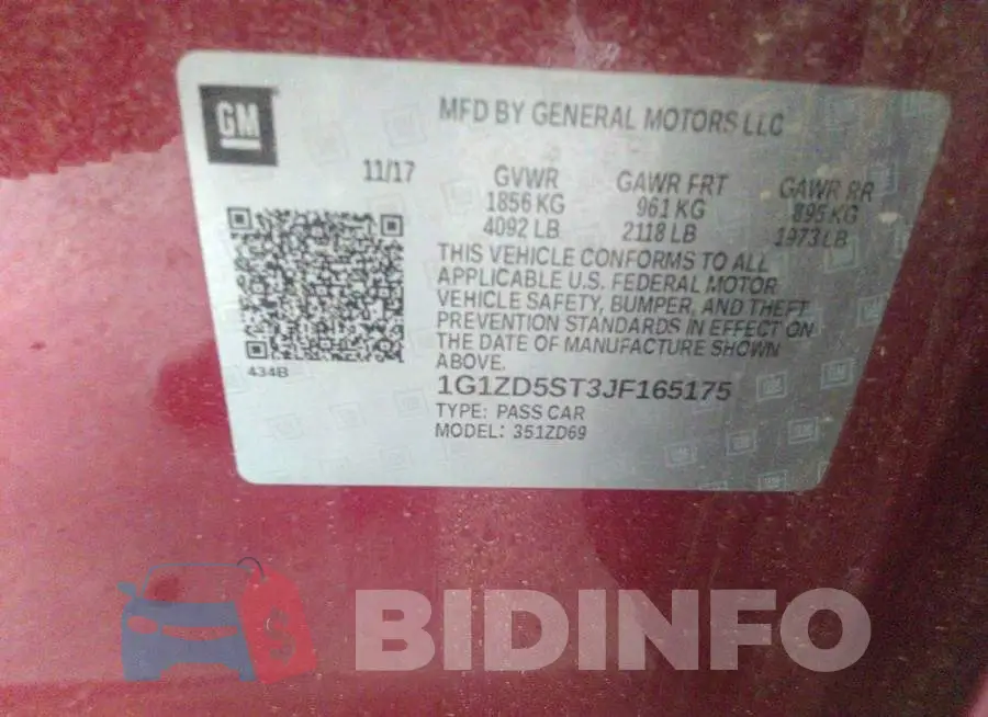 1G1ZD5ST3JF165175 Photo# 9