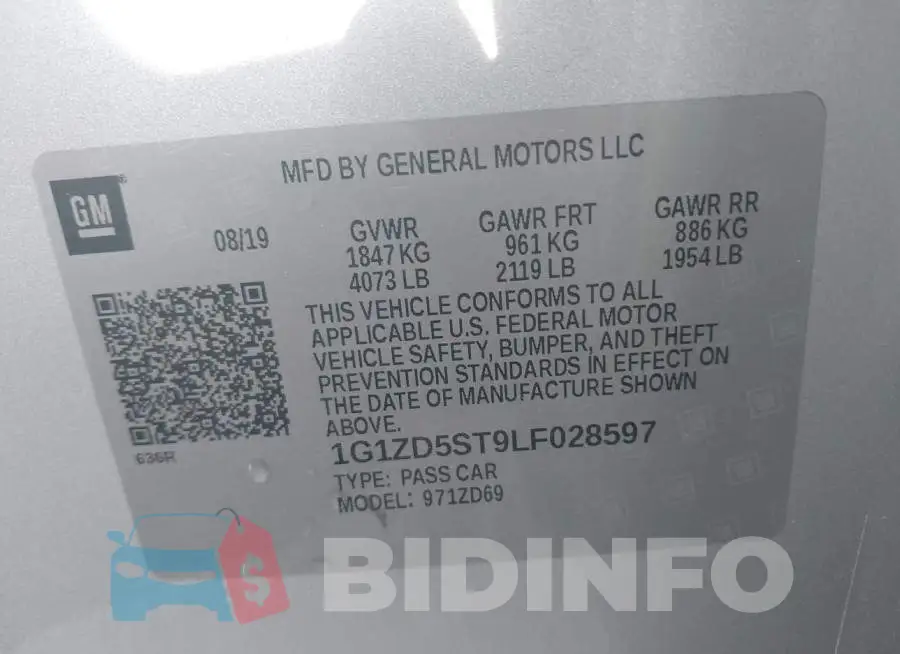 1G1ZD5ST9LF028597 Photo# 9