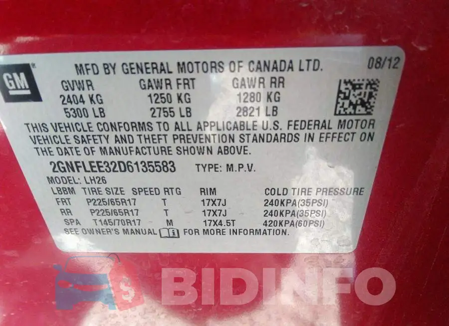 2GNFLEE32D6135583 Photo# 9