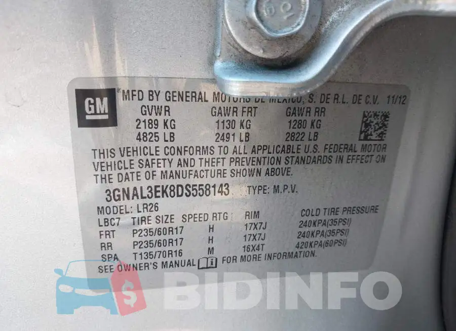 3GNAL3EK8DS558143 Photo# 9