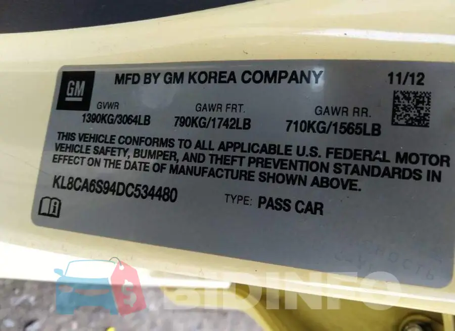 KL8CA6S94DC534480 Photo# 9