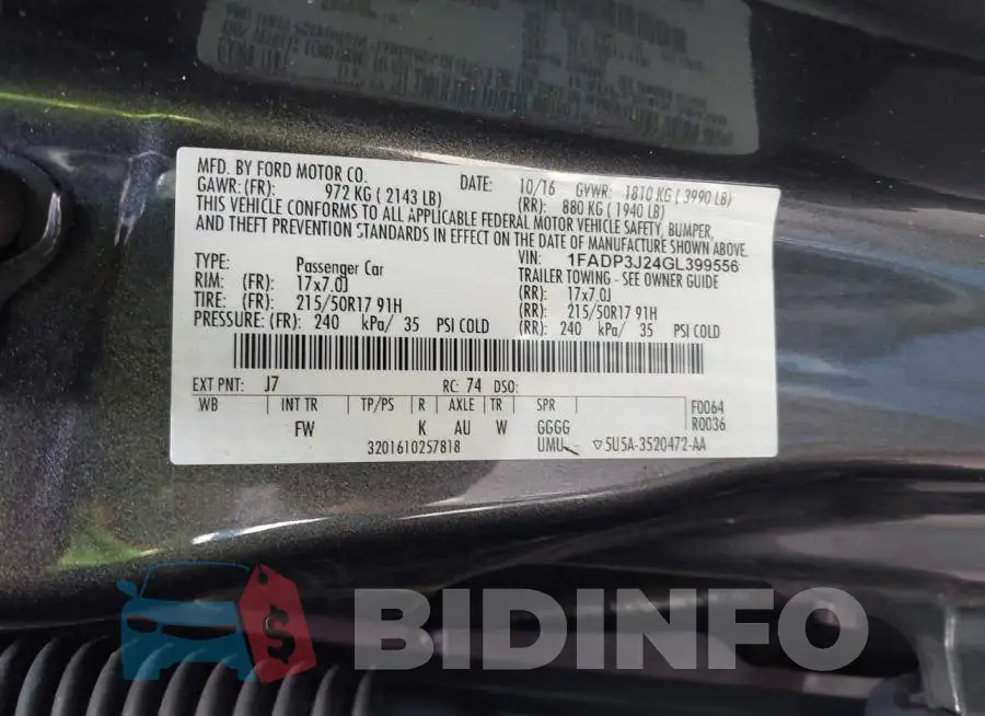 1FADP3J24GL399556 Photo# 9