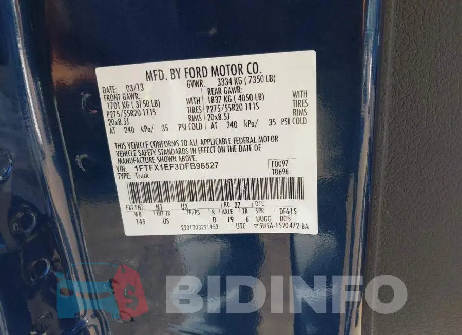 1FTFX1EF3DFB96527 Photo# 9