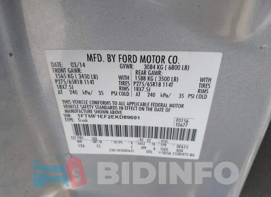 1FTMF1EF2EKD89691 Photo# 9