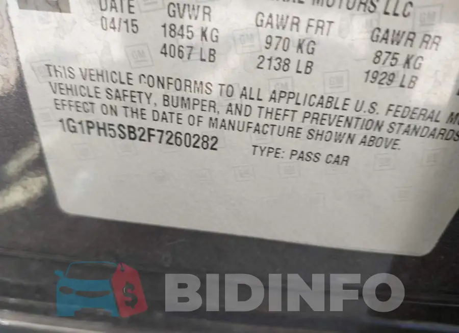 1G1PH5SB2F7260282 Photo# 9