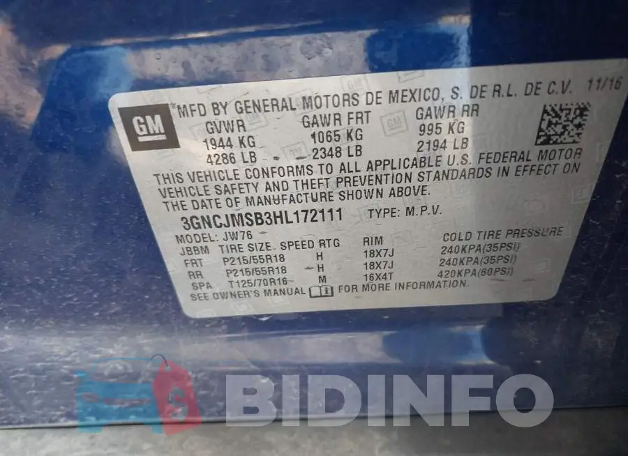 3GNCJMSB3HL172111 Photo# 9