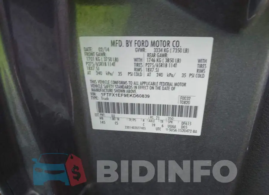 1FTFX1EF9EKD60839 Photo# 9