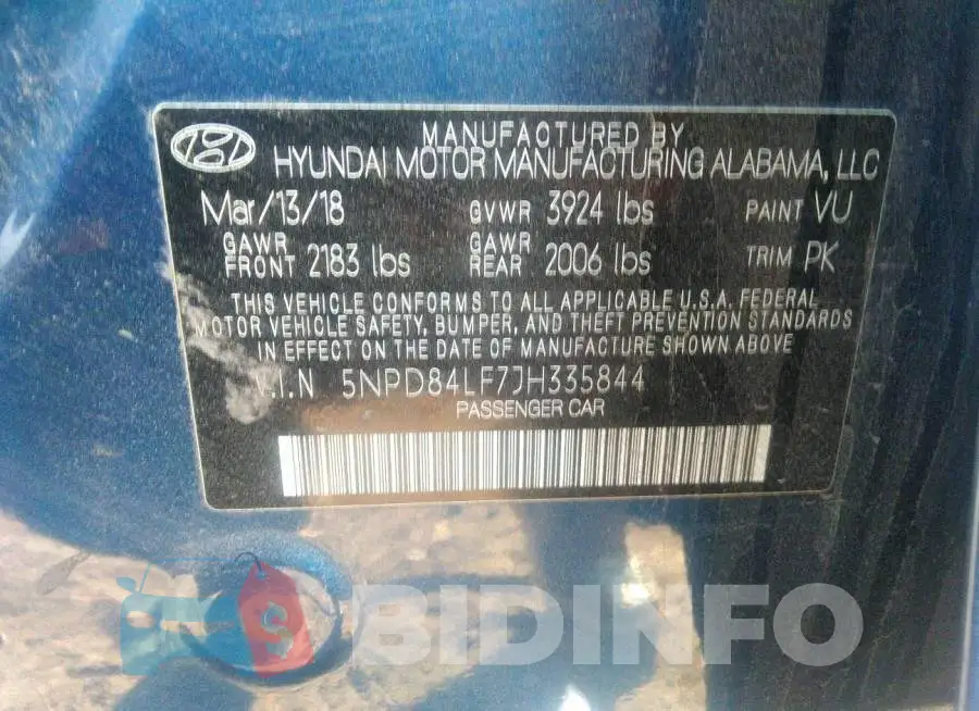 5NPD84LF7JH335844 Photo# 9