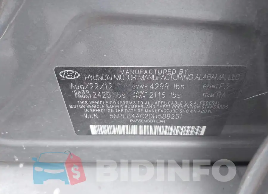 5NPEB4AC2DH588251 Photo# 9