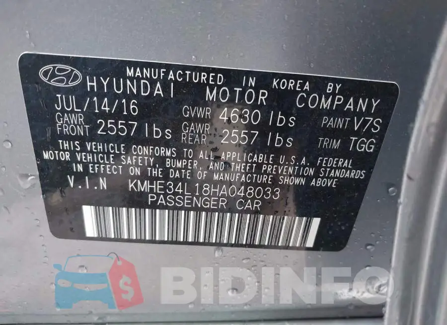 KMHE34L18HA048033 Photo# 9